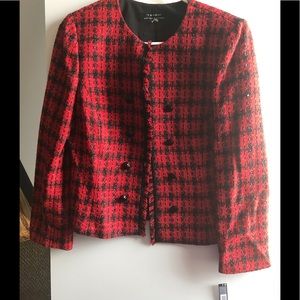 Red and black blazer jacket